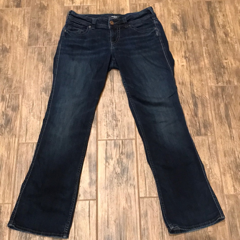 Silver Dark Blue Jeans